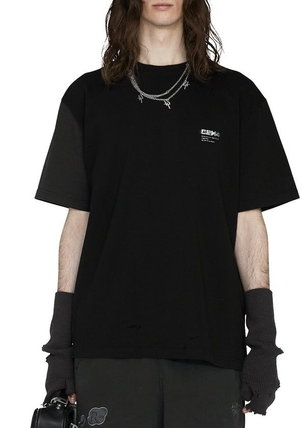 C2H4 Panelled Print T-shirt