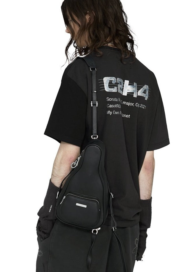 C2H4 Panelled Print T-shirt
