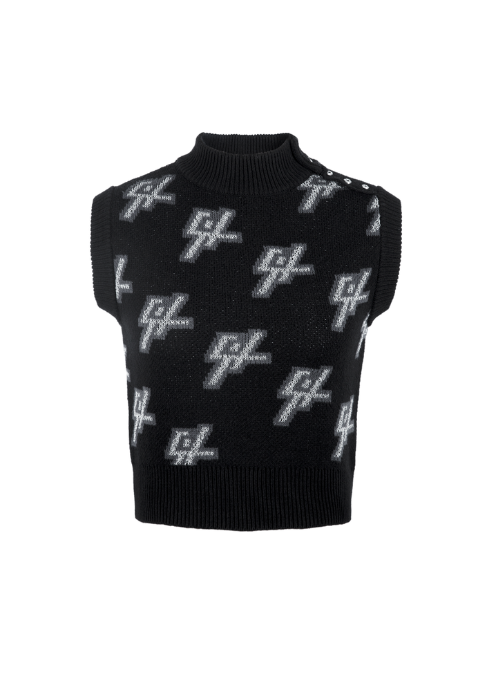 C2H4 Black Reflective Knit Vest