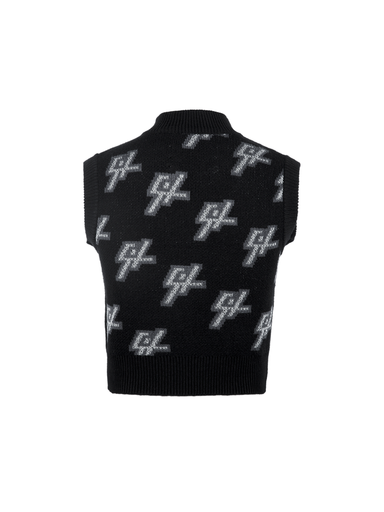 C2H4 Black Reflective Knit Vest