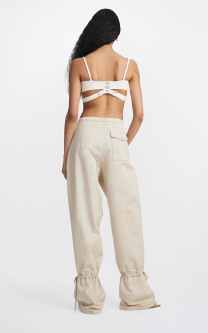 Eyelet Tie Parachute Pant
