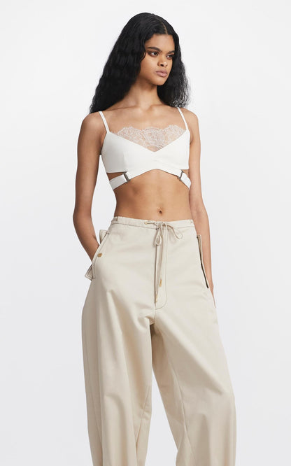 Eyelet Tie Parachute Pant