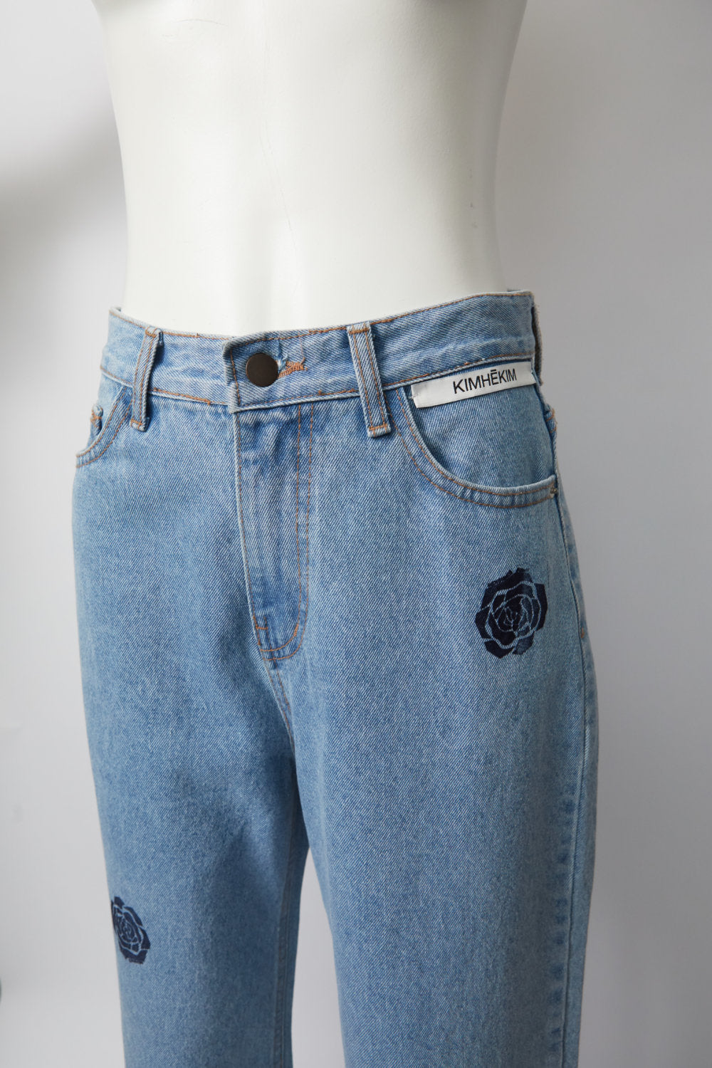 Blue Rose Stamped Jeans