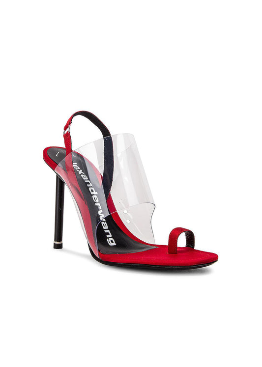 Alexander Wang Kaia Satin Heels in Red