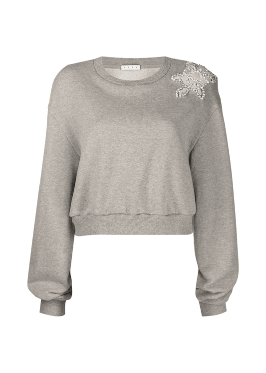 AREA Grey Crystal Turtle Sweatshirt