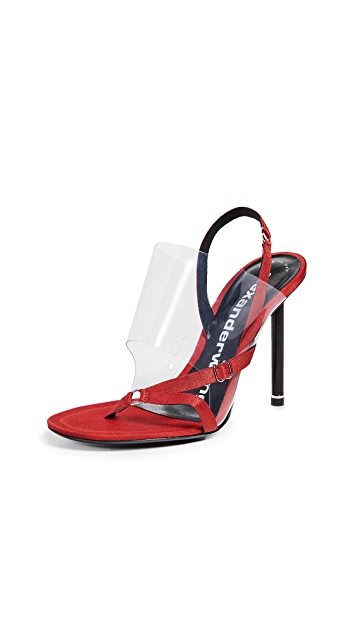 Alexander Wang Kaia Satin Heels in Red