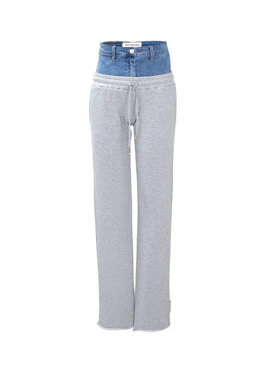 Grey Double Waist Sweatpants